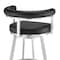 Armen Living Nolagam Swivel Bar Stool in Brushed Stainless Steel with Black Faux Leather 840254335660 - alternate 10